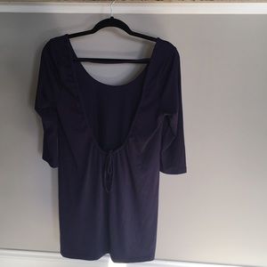 Backless Blue Casual Dress
